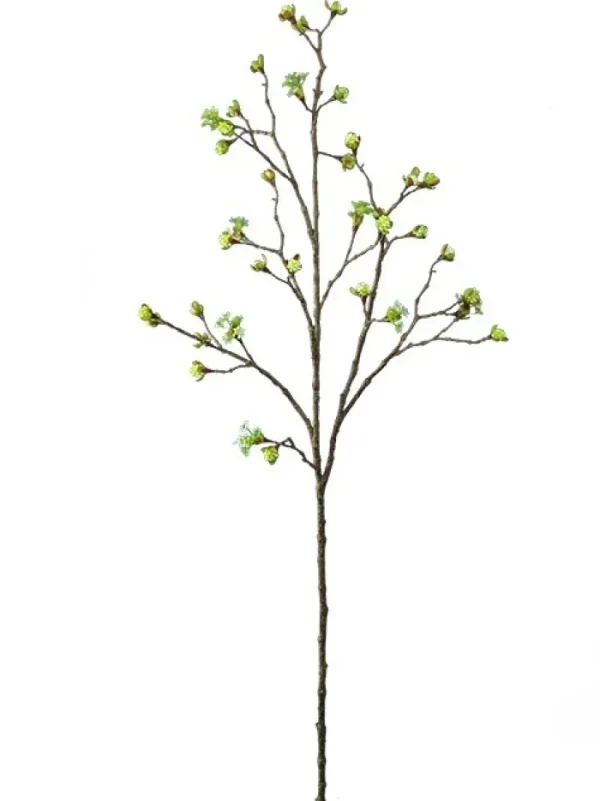 Aldik Home Artificial Tree Branches<Cherry Blossom Budding Branch 42 in. Cream / Green