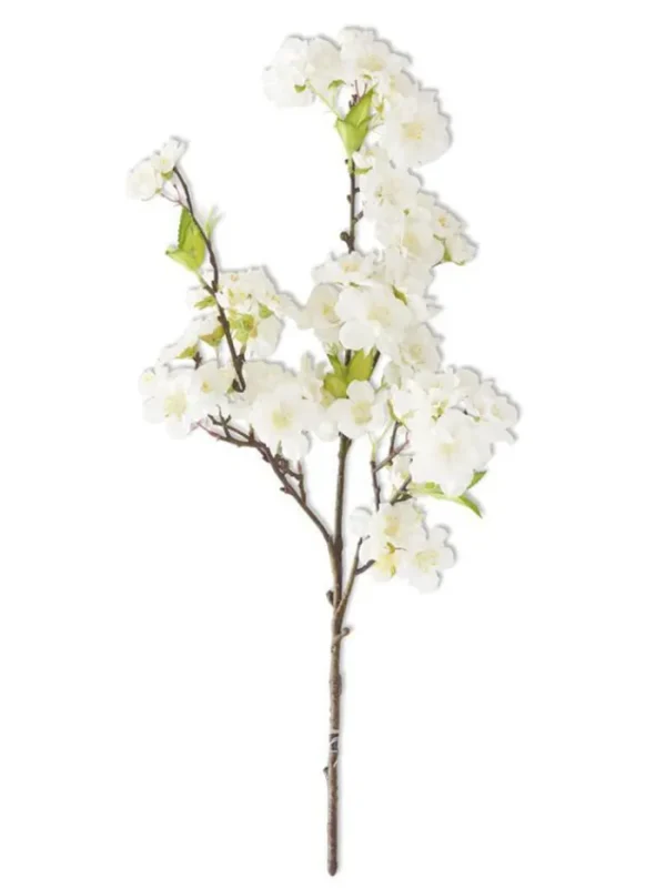 Aldik Home Artificial Tree Branches<Cherry Blossom Spray 18 in. White