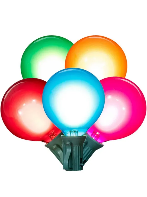 Aldik Home Outdoor Christmas Lights<LED G50 Glass Bulb 15 FT 15 Lights - Multicolor
