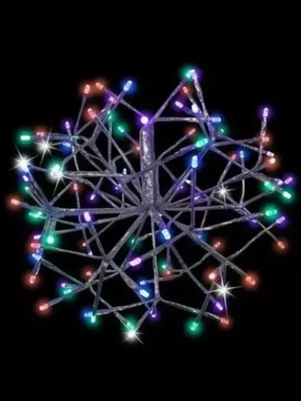 Aldik Home Outdoor Christmas Lights<LED Shimmer Sphere 12 in. Multi Twinkle Silver