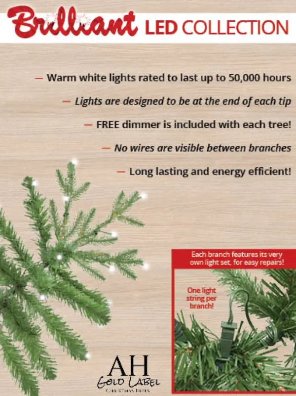 Aldik Home Small Christmas Trees | Pre Lit Christmas Trees<Mountain Fir LED 5 FT