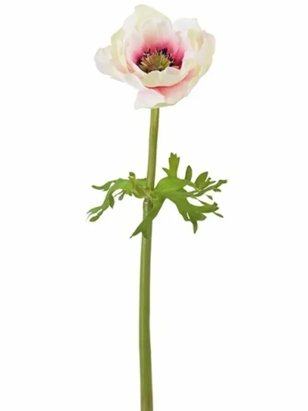 Aldik Home Natural Touch Silk Flowers<Natural Touch Anemone 17.5 in. Pink / Green