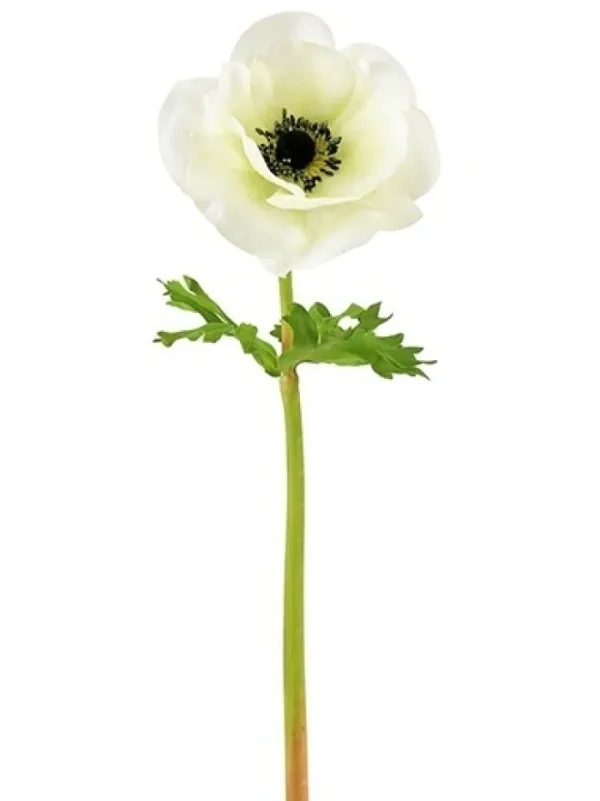 Aldik Home Natural Touch Silk Flowers<Natural Touch Anemone 17.5 in. White