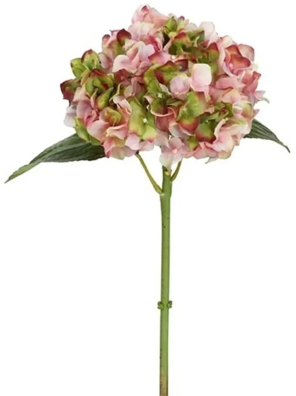 Aldik Home Natural Touch Silk Flowers<Natural Touch Hydrangea 18 in. Mauve / Green