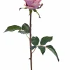 Aldik Home Natural Touch Silk Flowers | Silk Roses<Natural Touch Rose Bud Pick 20.5 in. Deep Lavender