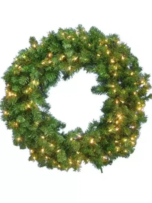 Aldik Home Christmas Garlands And Wreaths<Norway Pine Wreath 36 in. Staylit