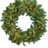 Aldik Home Christmas Garlands And Wreaths<Norway Pine Wreath 48 in. Staylit