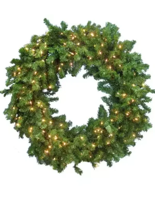 Aldik Home Christmas Garlands And Wreaths<Norway Pine Wreath 48 in. Staylit