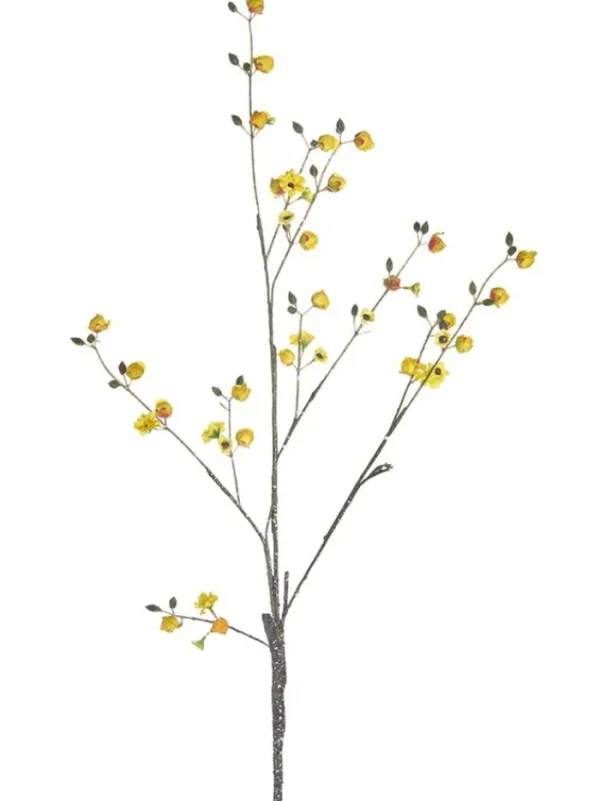 Aldik Home Artificial Tree Branches<Peach Blossom Spray 37 in. Yellow