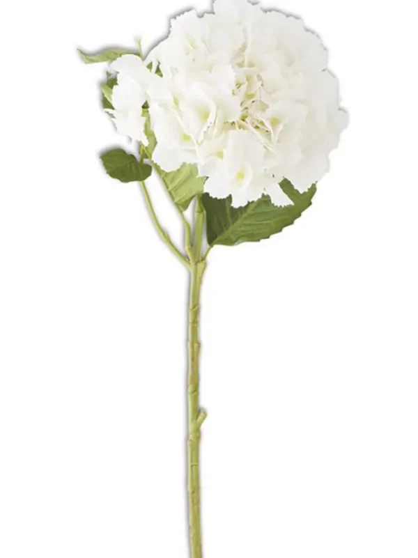 Aldik Home Natural Touch Silk Flowers<Real Touch Hydrangea 20 in. White