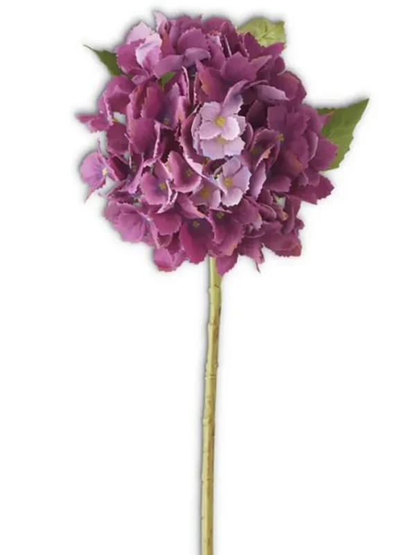 Aldik Home Natural Touch Silk Flowers<Real Touch Hydrangea 20 in. Purple