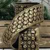 Aldik Home Christmas Ribbon & Fabric<Sequin Trim 2.5 in. x 5 yd. Black W/ Metallic Dupion