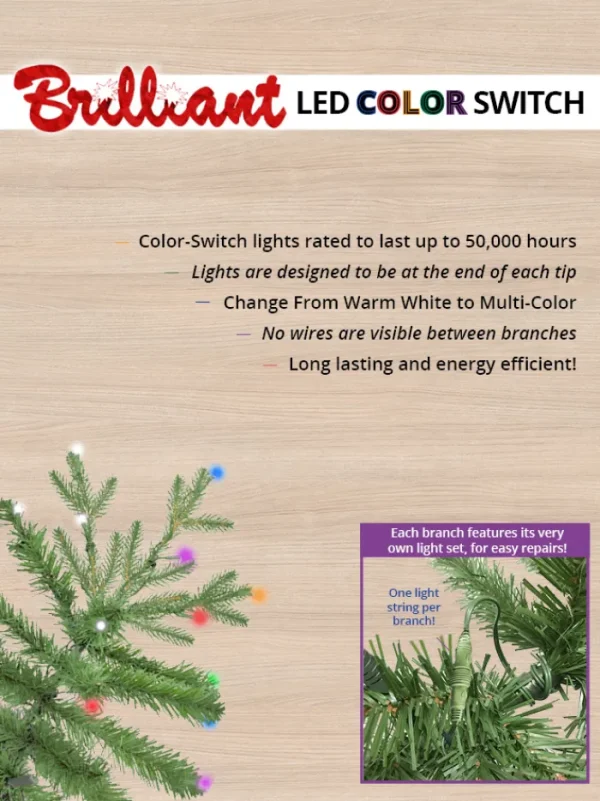 Aldik Home Pre Lit Christmas Trees | Tall Christmas Trees<Snowy Deluxe Canyon LED 9 FT - Color Switch