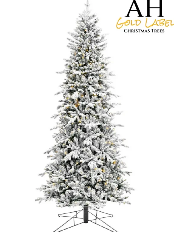 Aldik Home Flocked Christmas Trees | Small Christmas Trees<Snowy Ridgeline Fir LED 5 Feet