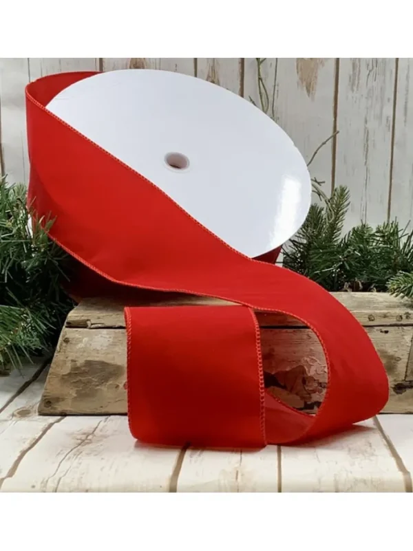 Aldik Home Christmas Ribbon & Fabric<Velvet 4 in. x 100 yd. Red