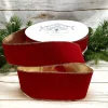 Aldik Home Christmas Ribbon & Fabric<Velvet 2.5 in. x 100 yd. Red W/ Gold Back