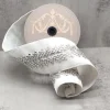 Aldik Home Christmas Ribbon & Fabric<Velvet Borealis Bead Center Trim 4 in. x 5 yd. Winter White