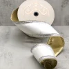 Aldik Home Christmas Ribbon & Fabric<Velvet Crystal Jewel Side Trim 4 in. x 10 yd. Winter White
